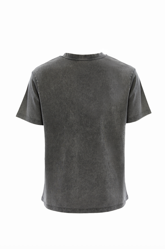 T-04 / Logo Oversize T-Shirt - Antrasit Gri Yıkanmış